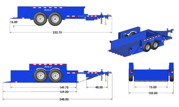 2024 14' Utility Trailer - UT14-10 Tandem Axle Utility