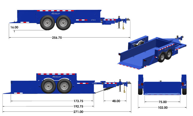 2024 16' Utility Trailer - UT16-14 - Tandem Axle Utility